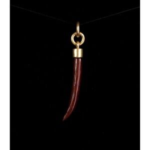 India Hicks Wooden Horn Charm Rosewood Womens Gold Tone Jewelry Retired